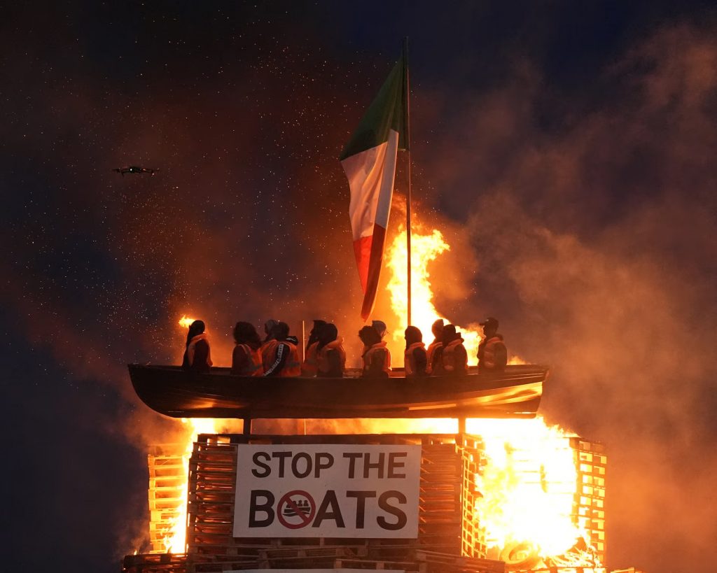 Northern Ireland refugee bonfire
