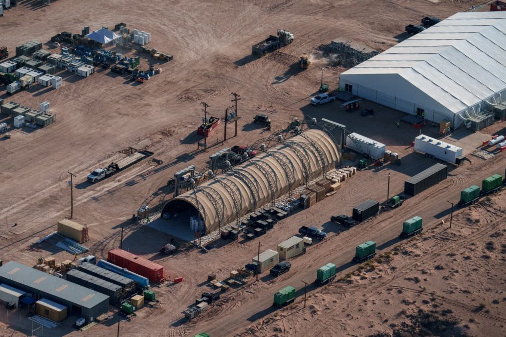 Migrant detention center at Fort Bliss